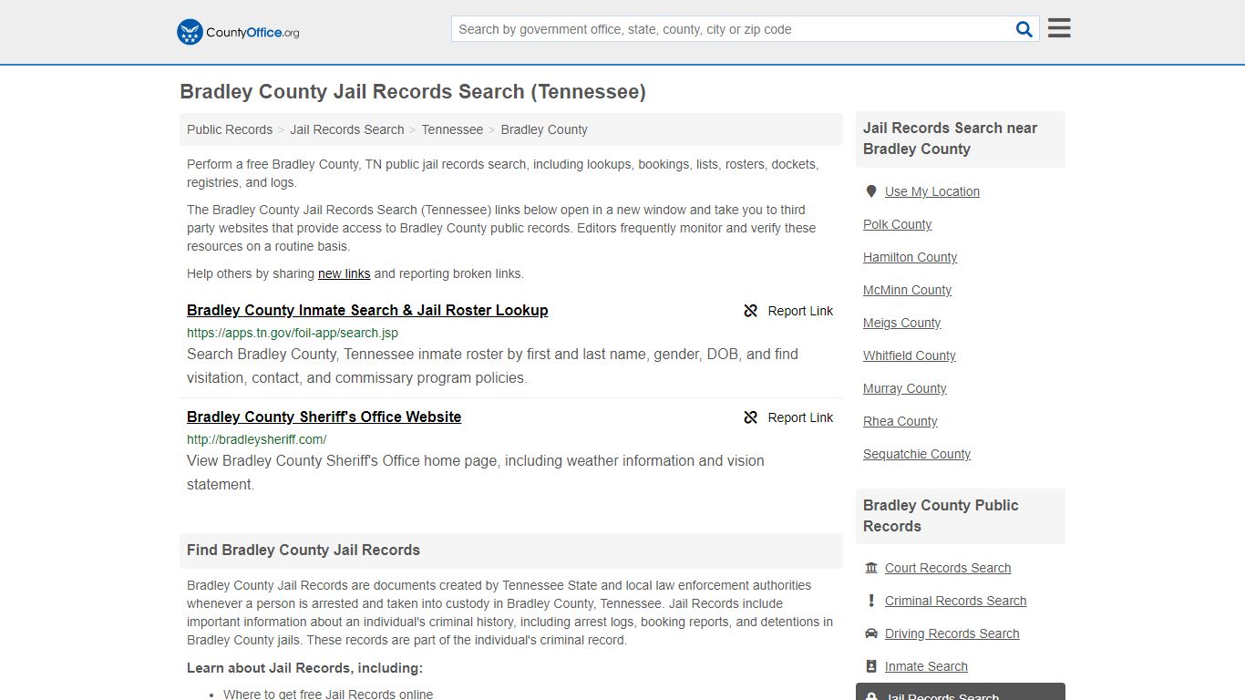 Jail Records Search - Bradley County, TN (Jail Rosters ...